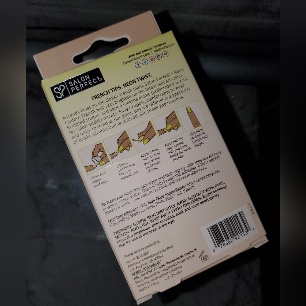 💛 Salon Perfect Modern French Neon Nail Set - Picture 2 of 2